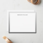 Einfache Schwarze Ombre Border Beruflich modern Mitteilungskarte (Vorderseite/Rückseite Beispiel)
