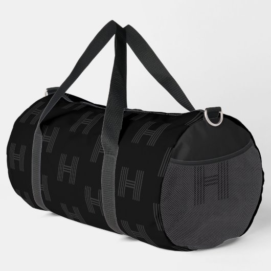 Einfache schwarze, Personalisierte Monogram-Patchb Duffle Bag (Rechte Ecke)