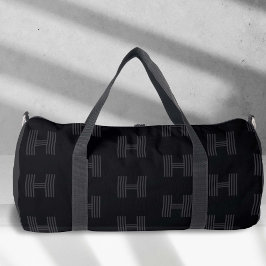 Einfache schwarze, Personalisierte Monogram-Patchb Duffle Bag
