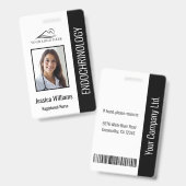 Einfache schwarze Pflege Ausweis (Front & Back)