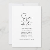 Einfache schwarze Rasterkollektion Save the Date 3 (Rückseite)