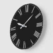 Einfache schwarze römische Zahlen Große Wanduhr (Winkel)