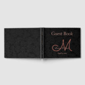 Einfache Schwarze Rose Gold Elegantes Hochzeitssym Gästebuch (Voll)