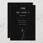 Einfache schwarze Rose Gothic UAWG Einladung (Vorne/Hinten)