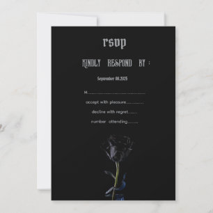 Einfache schwarze Rose Gothic UAWG Einladung