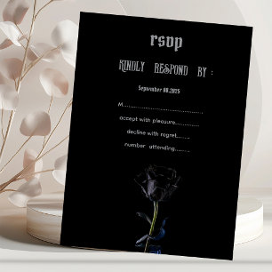 Einfache schwarze Rose Gothic UAWG Einladung