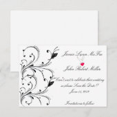 Einfache Schwarze Schmetterlingsscroll Save the Da Date (Vorne/Hinten)