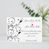 Einfache Schwarze Schmetterlingsscroll Save the Da Save The Date (Stehend Vorderseite)