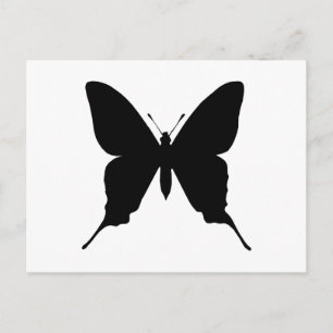 Einfache schwarze Schmetterlingssilhouette Postkarte