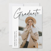 Einfache Schwarze Schrift 5 Foto Collage Abschluss Ankündigung (Vorderseite)