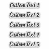 Einfache schwarze Schrift 5 Zeilen Text Aufkleber (Vorderseite)