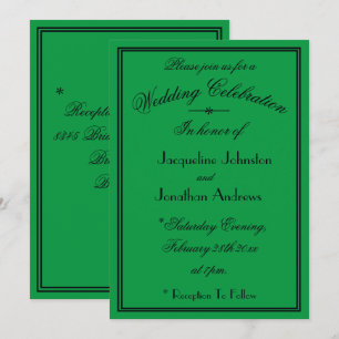 Einfache schwarze Schrift Details Smaragdgrüne Hoc Einladung