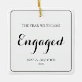 Einfache schwarze Schrift Unsere ersten Weihnachte Keramikornament (Vorderseite)