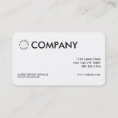 Einfache schwarze Schrift Visitenkarte (Rückseite)