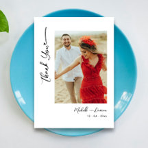 Einfache schwarze Schriftfoto-Hochzeit