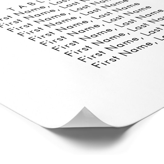 einfache schwarze Schriftzeichen Poster (Ecke)