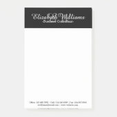 Einfache schwarze Schwarze Erstmaligkeit Beruflich Post-it Klebezettel (Vorderseite)