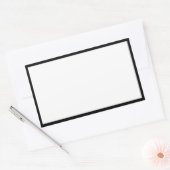 Einfache schwarze schwarze Grenze Rechteckiger Aufkleber (Umschlag)