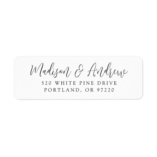 Einfache Schwarze Script-Rücksendeadresse (Vorne)