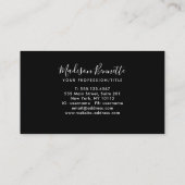 Einfache Schwarze-Script-Typografie Visitenkarte (Rückseite)