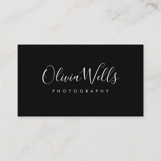 Einfache Schwarze Signatur Script Social Media Ico Visitenkarte (Vorderseite)