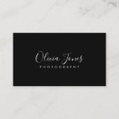 Einfache Schwarze Signatur Script Social Media Ico Visitenkarte (Vorderseite)