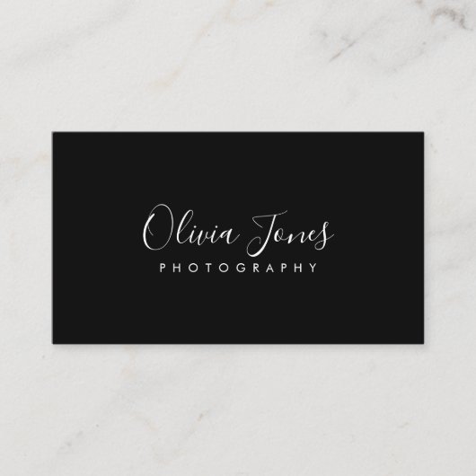 Einfache Schwarze Signatur Script Social Media Ico Visitenkarte (Vorderseite)