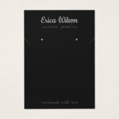 Einfache schwarze Silber-Kette-Earring-Display-Kar (Vorderseite)