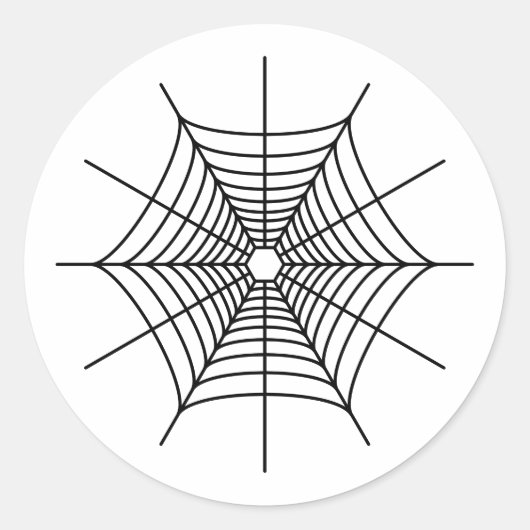 Einfache schwarze Spinnennetzform Halloween Runder Aufkleber (Vorderseite)