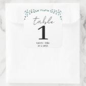 Einfache Schwarze Tischnummern Hochzeit Quadratischer Aufkleber (Tasche)