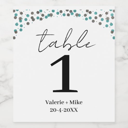 Einfache Schwarze Tischnummern mit Wi Hochzeit Weinetikett (Einzelnes Label)