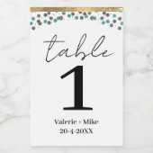 Einfache Schwarze Tischnummern mit Wi Hochzeit Weinetikett (Einzelnes Label)