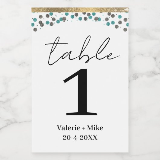 Einfache Schwarze Tischnummern mit Wi Hochzeit Weinetikett (Einzelnes Label)