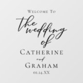 Einfache Schwarze Typografie - Begrüßung Fensteraufkleber (Blatt)