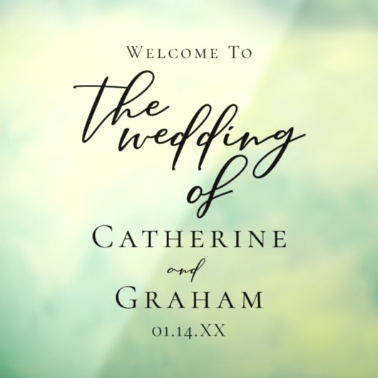 Einfache Schwarze Typografie - Begrüßung Fensteraufkleber (Blatt 3)