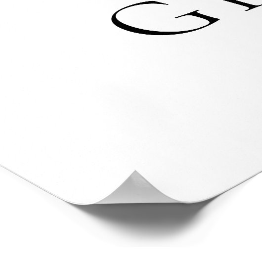 Einfache Schwarze Typografie - Begrüßung Poster (Ecke)