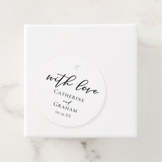 Einfache Schwarze Typografie Chic Moderne feierlic Geschenkanhänger (Beispiel)