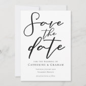 Einfache Schwarze Typografie Chic Moderner Winter Save The Date (Vorderseite)
