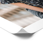 Einfache Schwarze Typografie Foto Begrüßung Poster (Ecke)