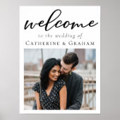 Einfache Schwarze Typografie Foto Begrüßung Poster (Vorne)