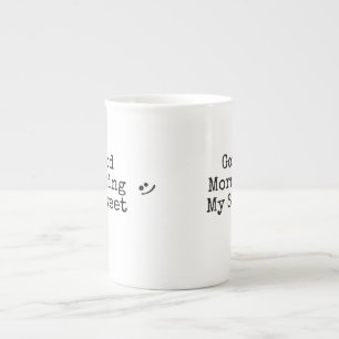 Einfache schwarze Typografie Gute Morgenstunden fü Porzellantasse