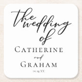 Einfache schwarze Typografie Moderne feierliche Ho Rechteckiger Pappuntersetzer (Vorderseite)