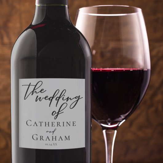 Einfache schwarze Typografie Moderne feierliche Ho Schaumweinetikett