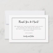 Einfache schwarze Typografie und Rahmen/Ihr Foto Dankeskarte (Vorderseite)