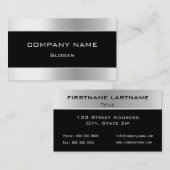 Einfache schwarze u. silberne Visitenkarte (Vorne/Hinten)