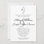 Einfache schwarze u. weiße christliche einladung (Vorderseite)