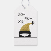 Einfache schwarze und goldene xoxo Winterkappe von Geschenkanhänger (Rückseite)