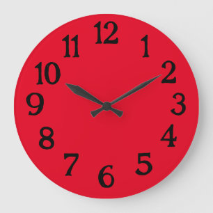 Einfache schwarze und rote normale schlichte Uhr