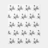 Einfache schwarze und weiße Blumen-Fliesblanke Kus Fleecedecke (Vorderseite)