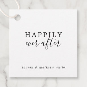 Einfache schwarze und weiße elegante Hochzeit Geschenkanhänger